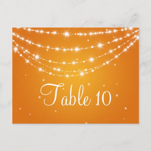 Elegante tafel nummer mousserende keten Sinaasappe Briefkaart (Voorkant)