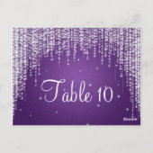 Elegante tafel nummer nacht oogverblinden Paarse Briefkaart (Achterkant)