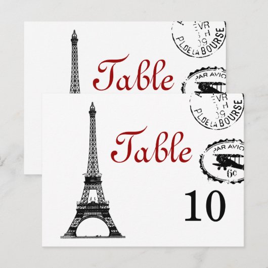 Elegante tafel nummer  Parijs Briefkaart (Voorkant / Achterkant)