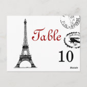 Elegante tafel nummer  Parijs Briefkaart (Achterkant)