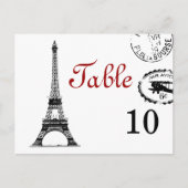 Elegante tafel nummer  Parijs Briefkaart (Voorkant)