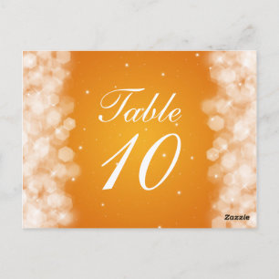 Elegante tafel nummer partij Sparkle Sinaasappel Briefkaart