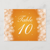 Elegante tafel nummer partij Sparkle Sinaasappel Briefkaart (Voorkant)