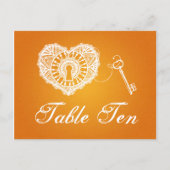 Elegante tafel nummer sleutel tot mijn hart Sinaas Briefkaart (Voorkant)