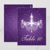 Elegante tafel nummer sprankelende kroonluchter Pa Briefkaart (Voorkant / Achterkant)