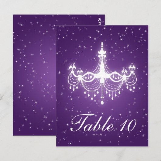 Elegante tafel nummer sprankelende kroonluchter Pa Briefkaart (Voorkant / Achterkant)