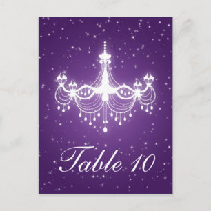 Elegante tafel nummer sprankelende kroonluchter Pa Briefkaart
