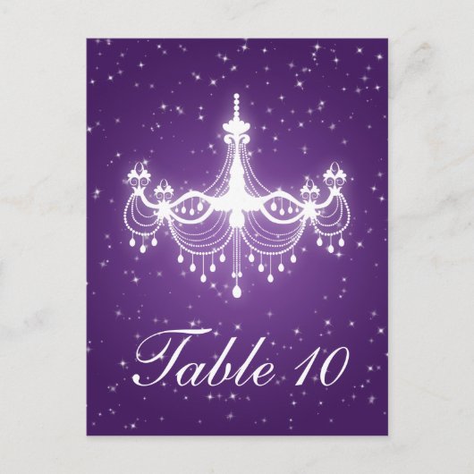 Elegante tafel nummer sprankelende kroonluchter Pa Briefkaart (Voorkant)