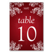Elegante tafel nummer  wervelingen 2 rood kaart (Achterkant)