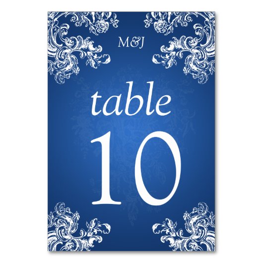 Elegante tafel nummer  wervelingen 2 saffier kaart (Voorkant)