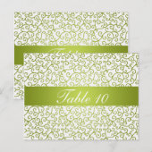 Elegante tafel nummer wervelingen patroon limoen g briefkaart (Voorkant / Achterkant)