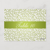 Elegante tafel nummer wervelingen patroon limoen g briefkaart (Achterkant)