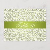 Elegante tafel nummer wervelingen patroon limoen g briefkaart (Voorkant)