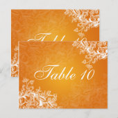 Elegante tafel nummer  wervelingen Sinaasappel Briefkaart (Voorkant / Achterkant)