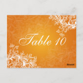 Elegante tafel nummer  wervelingen Sinaasappel Briefkaart (Achterkant)