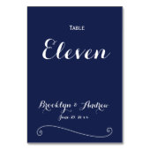 Elegante tafelkaartjes voor het trouwen in marineb kaart (Achterkant)