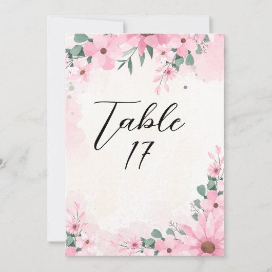 Elegante tafelnummerkaart kaart (Voorkant)