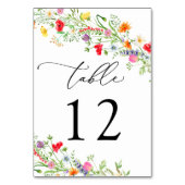 Elegante tafelnummerkaart met wilde bloemen voor e kaart (Achterkant)