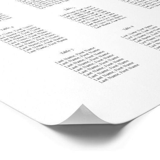 elegante Tafelplanpartij/bruiloft Poster (Hoek)