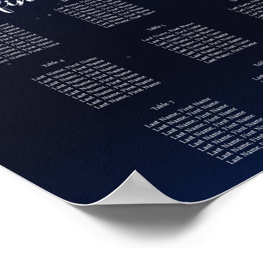 elegante Tafelplanpartij/de lichten van de huwelij Poster (Hoek)