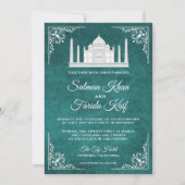 Elegante Taj Mahal Blauwgroen Arabische bruiloft u Kaart (Voorkant)