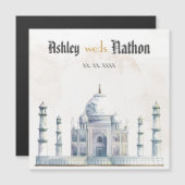 Elegante Taj Mahal typologie Waterverf bruiloft (Voorkant / Achterkant)