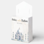 Elegante Taj Mahal Typologie Waterverf Bruiloft Bedankdoosjes (Geopend)