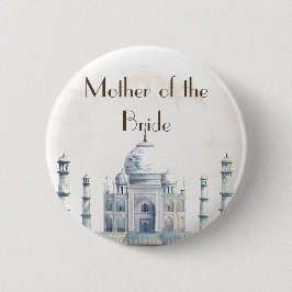 Elegante Taj Mahal typologie Waterverf bruiloft Ronde Button 5,7 Cm