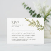 Elegante tak van groen. Botanische bruiloft RSVP (Staand voorkant)