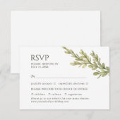Elegante tak van groen. Botanische bruiloft RSVP (Voorkant / Achterkant)