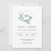 Elegante tak van groen. Bruiloft Kaart (Voorkant)