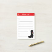 Elegante takenlijst & cowboylaarzen post-it® notes (Op bureau)