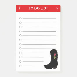 Elegante takenlijst & cowboylaarzen post-it® notes