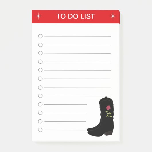 Elegante takenlijst & cowboylaarzen post-it® notes (Voorkant)