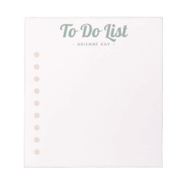 Elegante takenlijst naam sjabloon roze mint bullet notitieblok