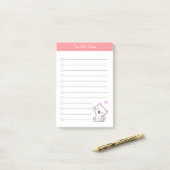 Elegante takenlijst & witte kat post-it® notes (Op bureau)