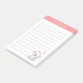 Elegante takenlijst & witte kat post-it® notes (Schuin)