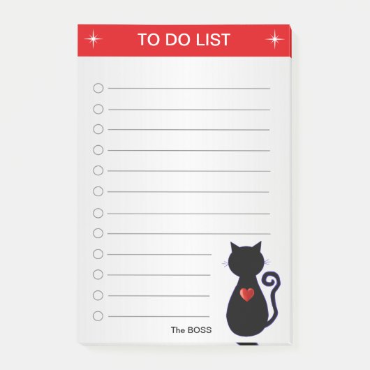 Elegante takenlijst & zwarte kat silhouet op grijs post-it® notes (Voorkant)