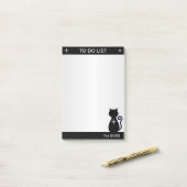 Elegante takenlijst & Zwarte Kat Silhouet Post-it® Notes (Op bureau)