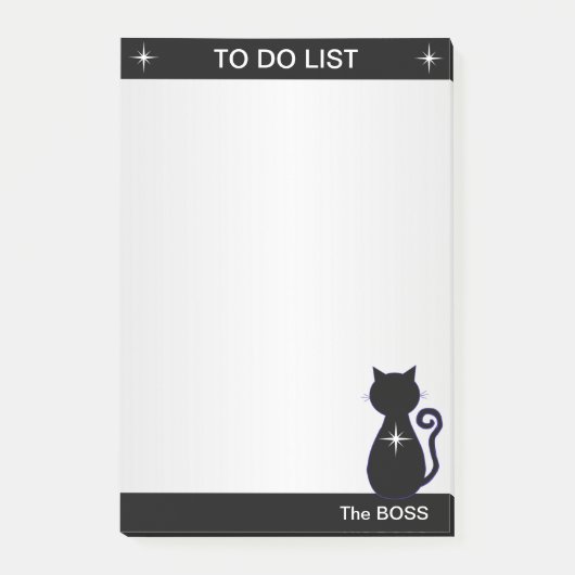 Elegante takenlijst & Zwarte Kat Silhouet Post-it® Notes (Voorkant)