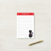 Elegante takenlijst & Zwarte Kat Silhouet Post-it® Notes (Op bureau)