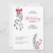 Elegante takken en boog kerstfeest feestdagenkaart (Voorkant)