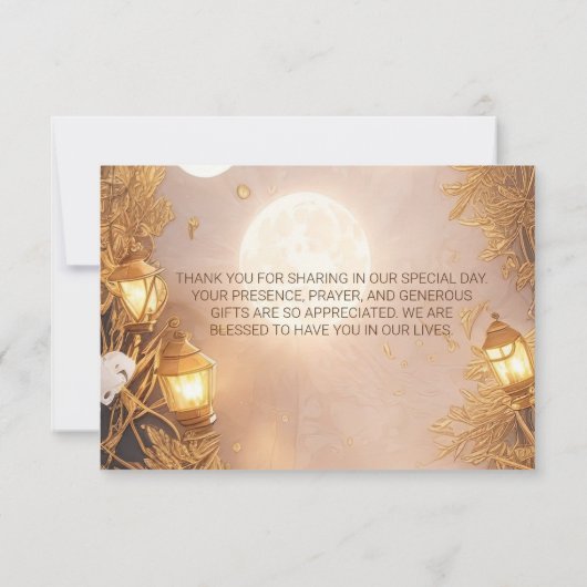 Elegante takken rustieke lantaarn bedankkaart (Achterkant)