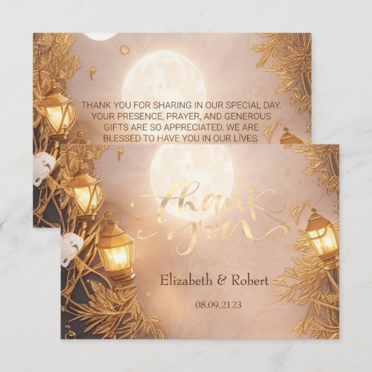 Elegante takken rustieke lantaarn bedankkaart (Voorkant / Achterkant)