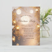 Elegante takken rustieke lantaarn bedrijf kerst kaart (Staand voorkant)