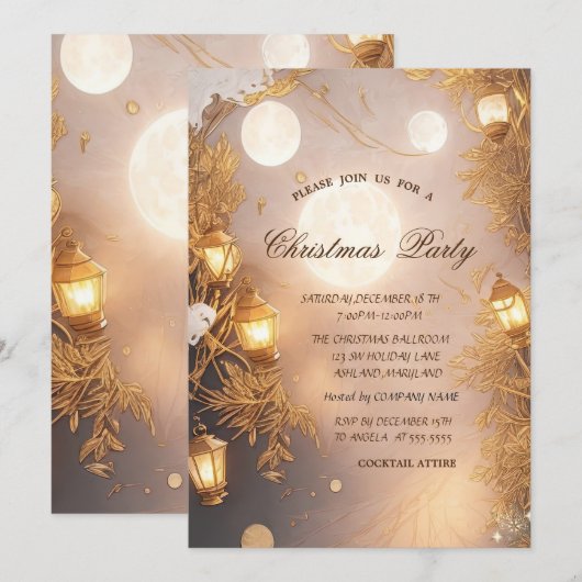 Elegante takken rustieke lantaarn bedrijf kerst kaart (Voorkant / Achterkant)