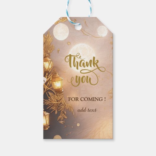 Elegante takken rustieke lantaarn dank u cadeaulabel (Voorkant)