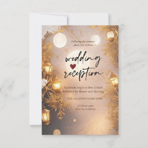 Elegante takken rustieke lantaarn receptie kaart