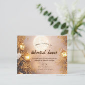 Elegante takken rustieke lantaarn repetitie diner kaart (Staand voorkant)