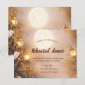 Elegante takken rustieke lantaarn repetitie diner kaart (Voorkant / Achterkant)